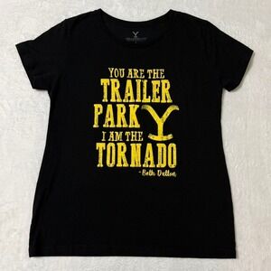 Yellowstone T-Shirt Women Large Black Beth Dutton Trailer Park Tornado Graphic